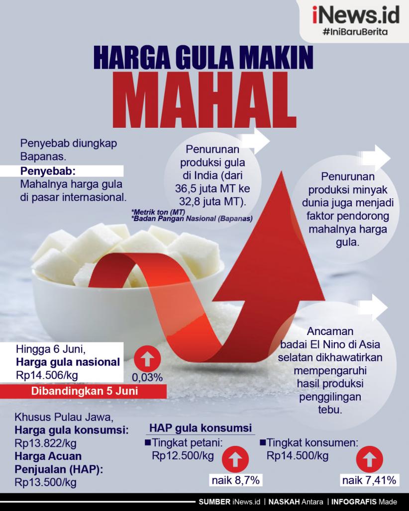 Infografis Harga Gula Makin Mahal