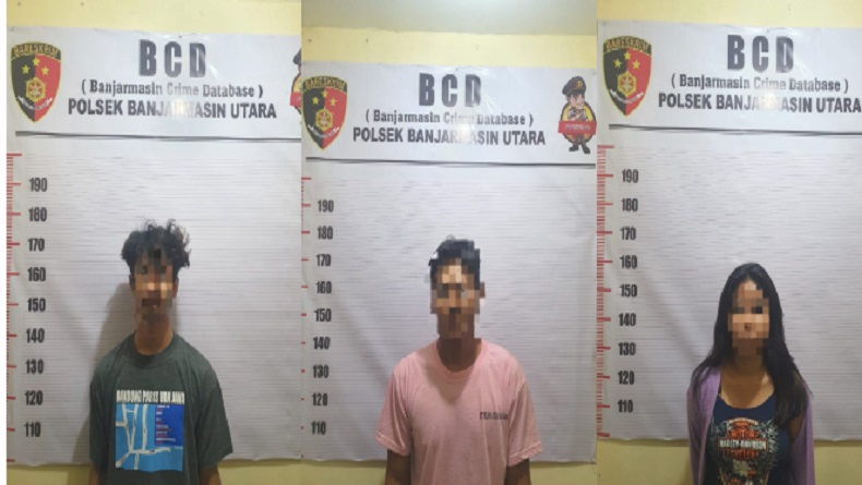 Lagi Transaksi Sabu, 2 Pria Bareng 1 Mama Muda Ditangkap di Banjarmasin Utara 