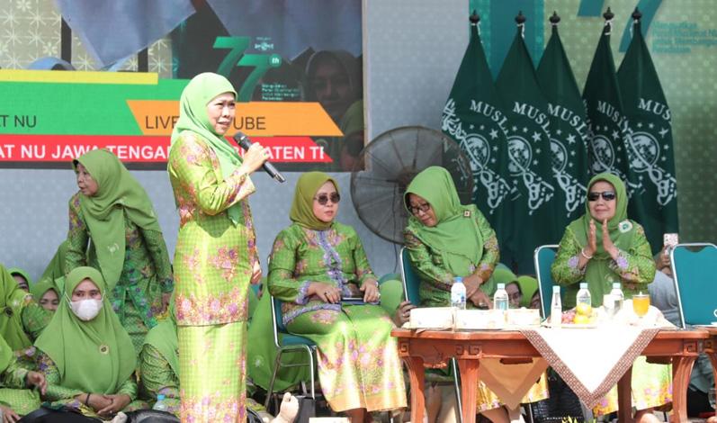  Khofifah Imbau Muslimat NU Berhati-hati dan Tak Mudah Terprovokasi Konten Politis
