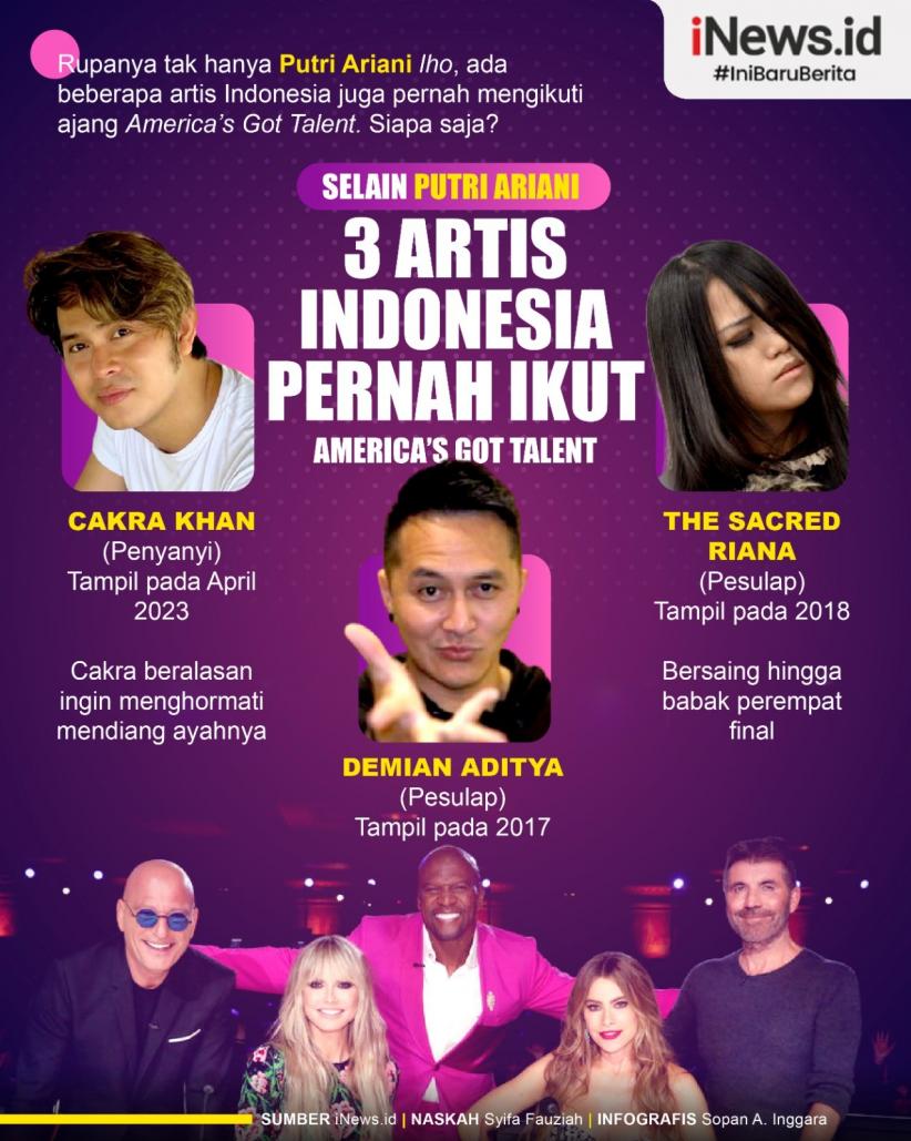 Infografis Selain Putri Ariani, 3 Artis Indonesia Pernah Ikut America’s Got Talent
