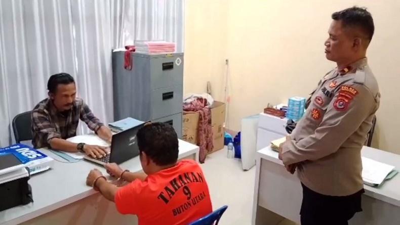 Terekam CCTV, Polisi di Buton Utara Nyaris Tewas Dihujani Tikaman oleh Mantan Kakak Ipar