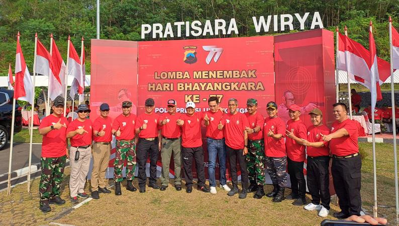 Hari Bhayangkara Ke 77 Polda Jateng Gelar Lomba Menembak Di Lapangan Akpol