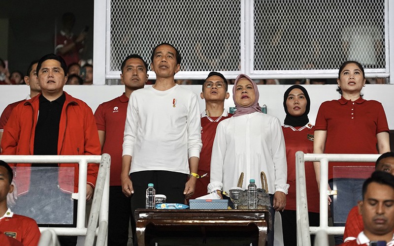 Ekspresi Jokowi Nonton Timnas Indonesia vs Argentina - Bagian 3