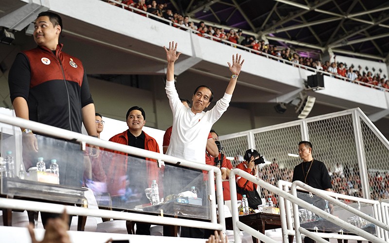 Ekspresi Jokowi Nonton Timnas Indonesia vs Argentina - Bagian 1