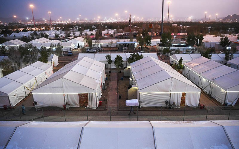 Persiapan Wukuf, Kasur-Kasur Disusun untuk Istirahat Jemaah Haji - Bagian 2