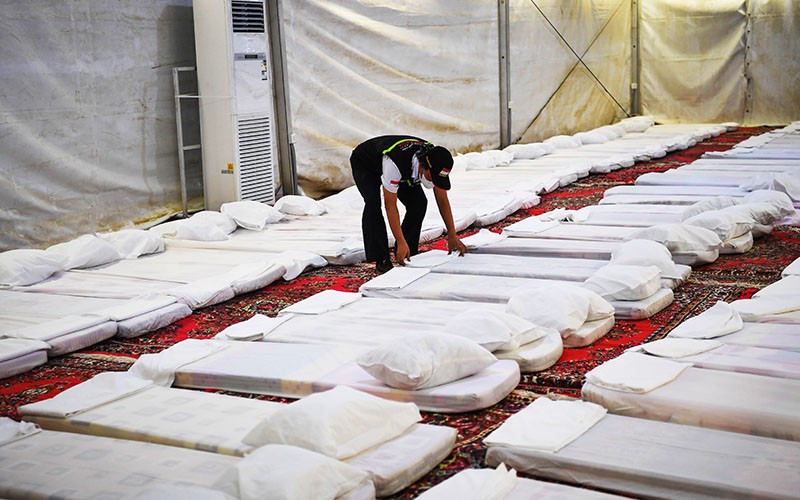 Persiapan Wukuf, Kasur-Kasur Disusun untuk Istirahat Jemaah Haji - Bagian 1