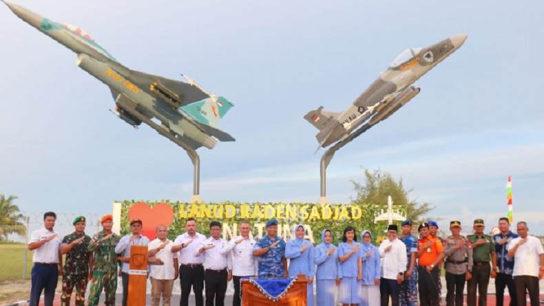 Tugu Monumen Pesawat Hawk 100/200 dan F-16 Diresmikan, I Love Lanud Raden Sadjad Natuna