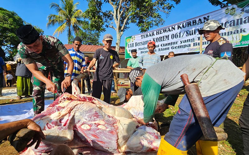 Korem 061 Surya Kencana Bogor Salurkan 54 Hewan Kurban di Wilayah Gempa Cianjur - Bagian 5