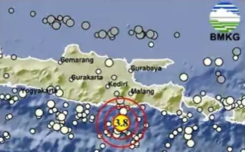 Gempa Terkini M 3,8 Guncang Malang, Pusat Getaran di Laut
