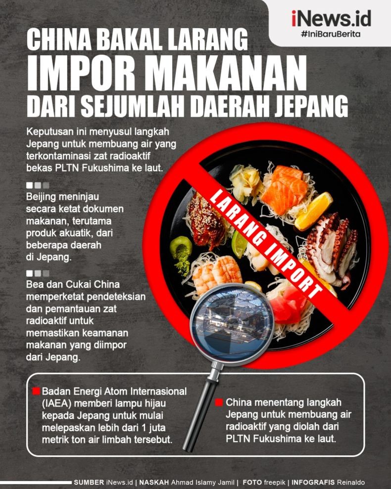 Infografis China Akan Larang Impor Makanan dari Jepang