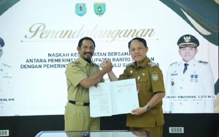 Pemkab HSU dan Barito Selatan Teken Perjanjian Kerja Sama Kembangkan Potensi Daerah