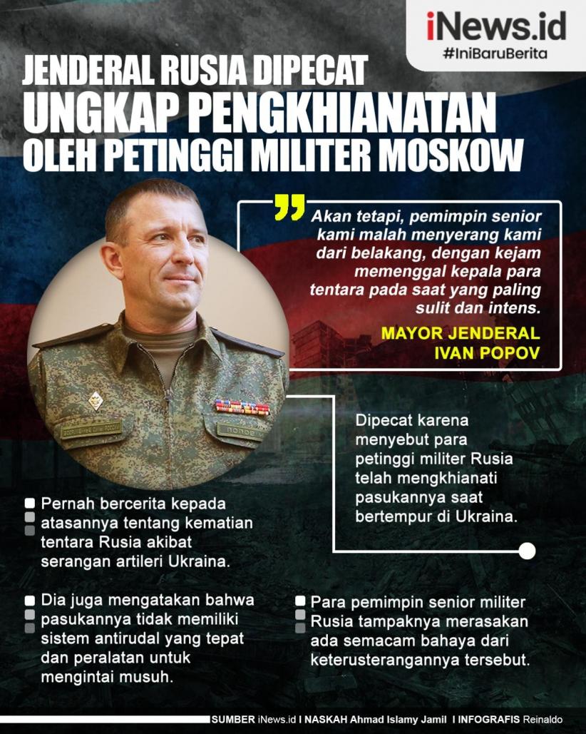Infografis Jenderal Rusia Dipecat, Ungkap Pengkhianatan Petinggi Militer Moskow 