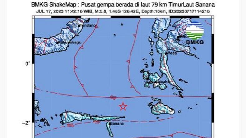 Gempa Bumi M5,8 Guncang Sanana Maluku Utara, Ini Hasil Analisis BMKG