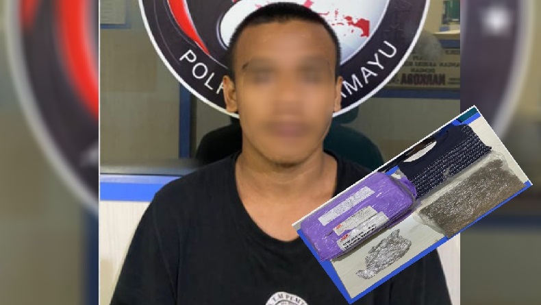 title Polisi Tangkap Pengedar di Tukdana Indramayu, Sita Barang Bukti Setengah Kg Ganja Polisi Tangkap Pengedar di Tukdana Indramayu, Sita Barang Bukti Setengah Kg Ganja
