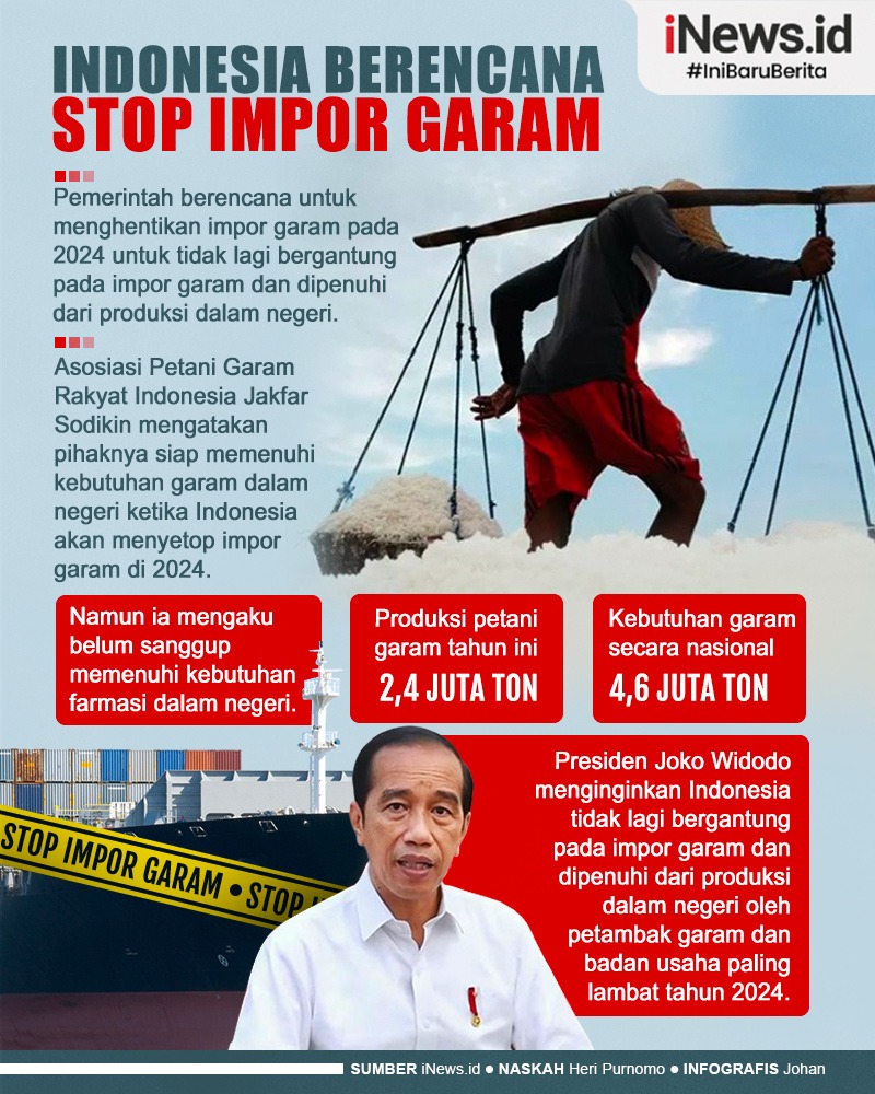 Infografis Indonesia Berencana Stop Impor Garam