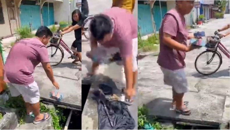 Viral Video Warga di Bengkalis Temukan Segepok Uang di Got, Diduga Hasil Perampokan