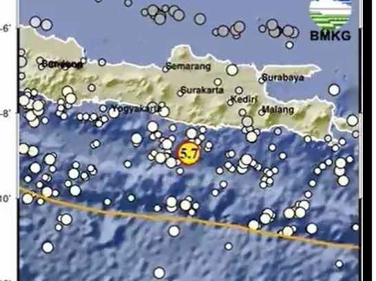 Gempa Terkini M 5,7 Guncang Pacitan, Getaran Terasa di Beberapa Daerah