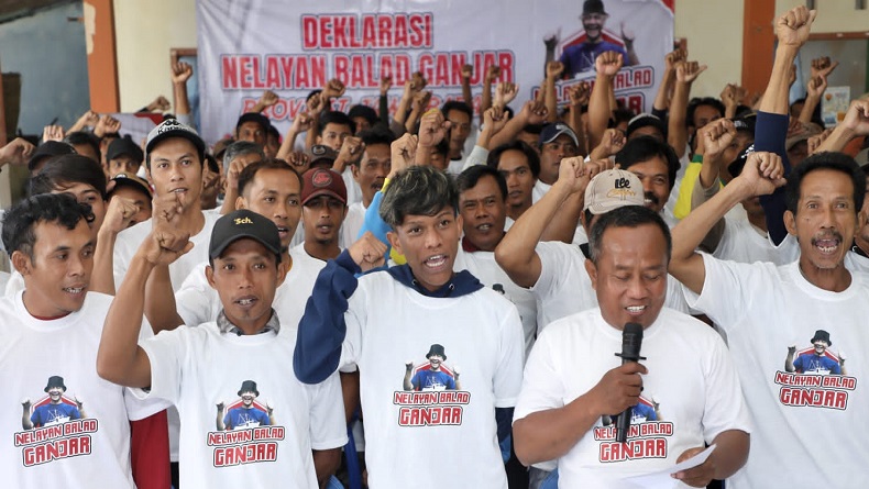 Nelayan Legokjawa Pangandaran Gaungkan Dukungan Ganjar Pranowo Presiden 2024