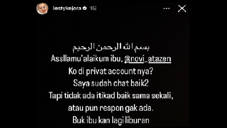 Duh, Selebgram Asal Palembang Kena Sentil Lesti Kejora gegara Sindir Kasus KDRT di Story IG