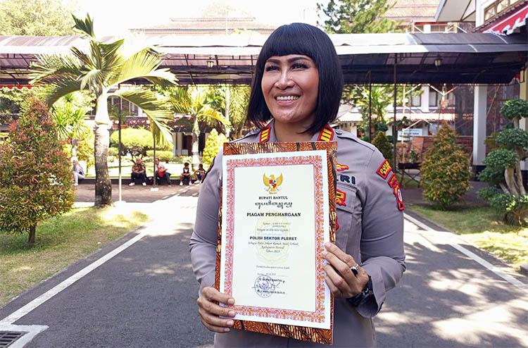Keren, Polsek Pleret Raih Penghargaan Ramah Anak dari Bupati Bantul