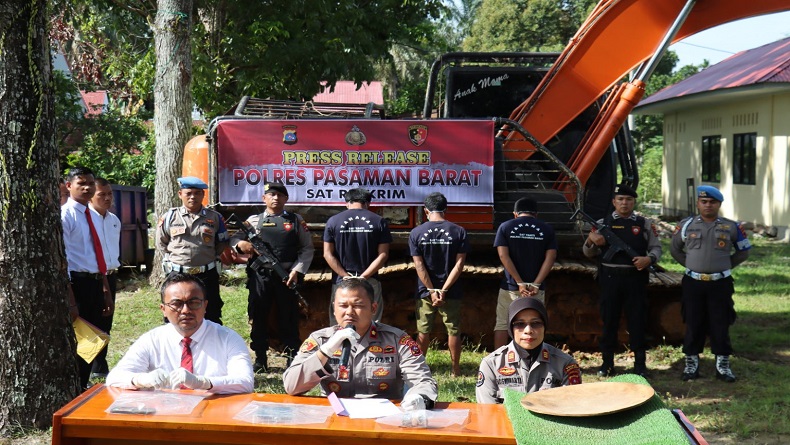 3 Penambang Emas Ilegal Ditangkap di Kawasan Hutan Pasaman Barat, 2 Buron