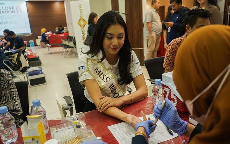 Miss Indonesia 2022 Audrey Vanessa Ikut Donor Darah di MNC Love Donation - Bagian 2