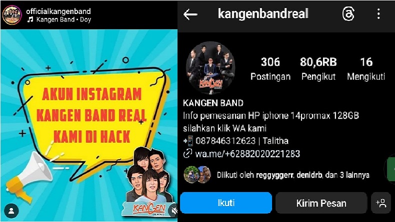 Akun Instagram Kangen Band Dihack, Sigap Langsung Lapor Polisi