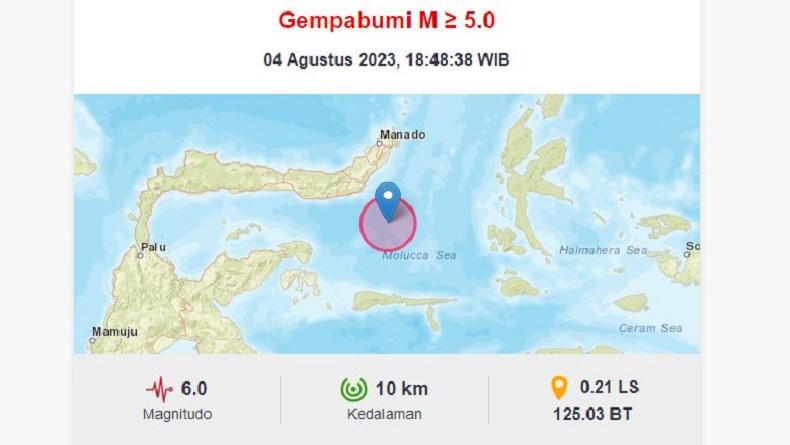 Gempa Terkini M6,0 Guncang Tutuyan Boltim, Getaran Terasa Kuat dan Lama