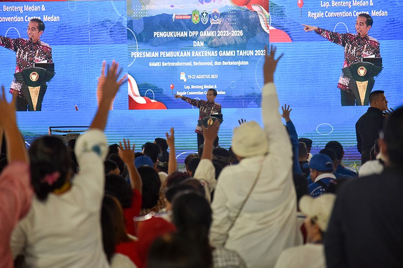 Presiden Jokowi Hadiri Pengukuhan Gerakan Angkatan Muda Kristen Indonesia - Bagian 2