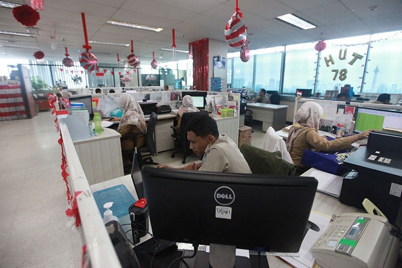 Suasana Kantor Balai Kota DKI Jakarta 50 Persen ASN WFH