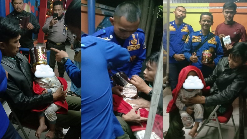 Kaleng Biskuit Nyangkut di Kepala Balita 2 Tahun, Diskar PB Kota Bandung Turun Tangan