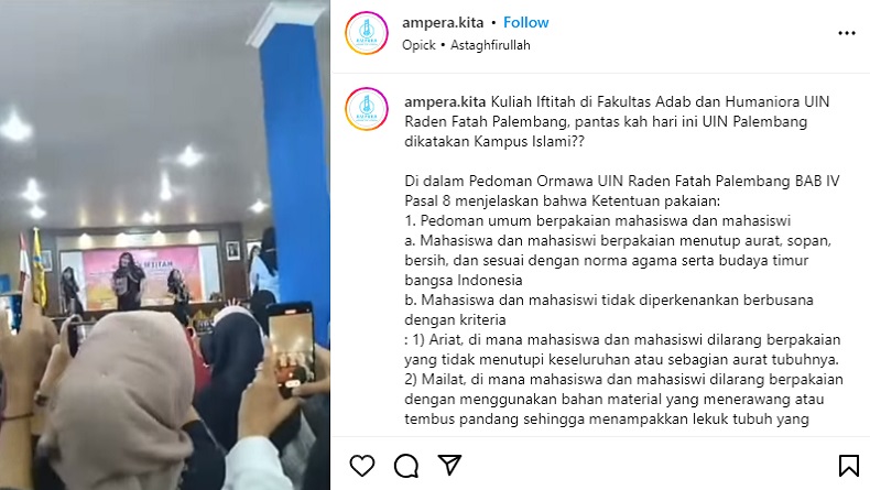 Viral Hiburan Dance Korea di Fakultas Adab UIN Raden Fatah Palembang