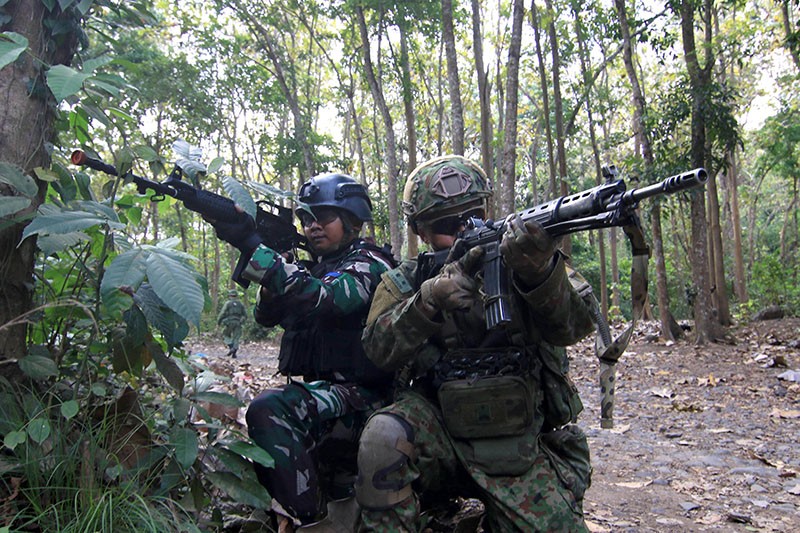 Marinir TNI AL, Tentara Jepang dan Singapura Masuk Hutan Selogiri Latihan Perang - Bagian 1