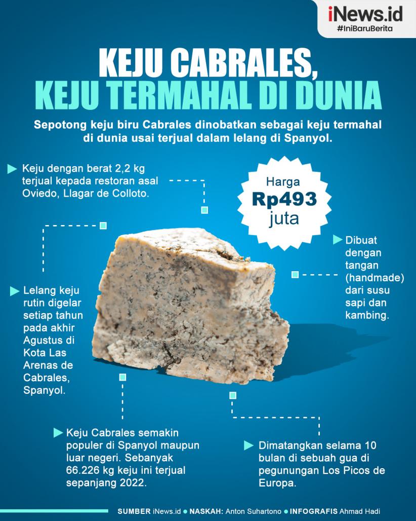 Infografis Harga Sepotong Keju Ini Capai Rp493 Juta
