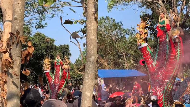 Viral Kostum Karnaval Siluman Ular Bak Sinetron Misteri Ilahi di Tuban