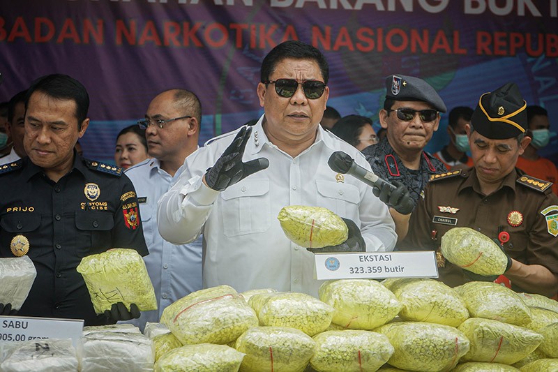 BNN Musnahkan Ratusan Kilogram Barang Bukti Narkotika dari 19 Tersangka - Bagian 1