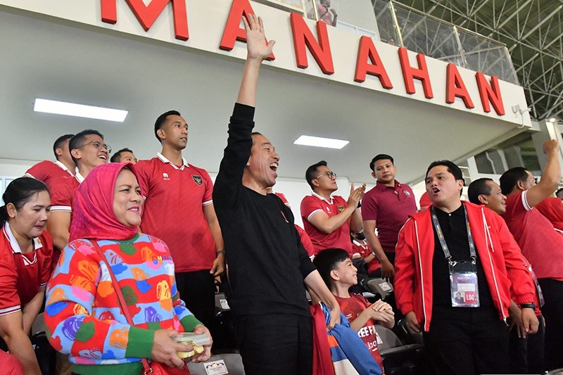 Ekspresi Presiden Jokowi Timnas Indonesia Lolos Piala Asia U-23 - Bagian 1