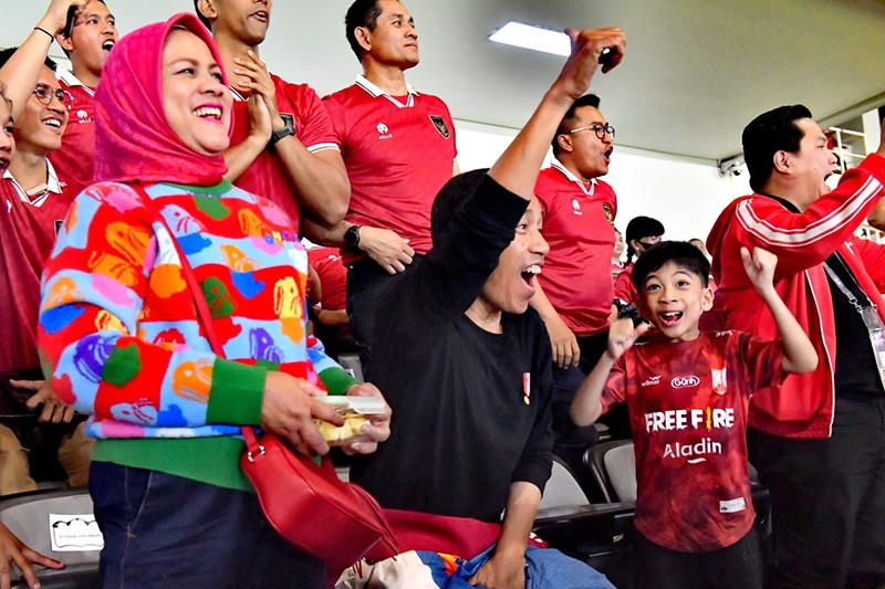 Ekspresi Presiden Jokowi Timnas Indonesia Lolos Piala Asia U-23 - Bagian 2
