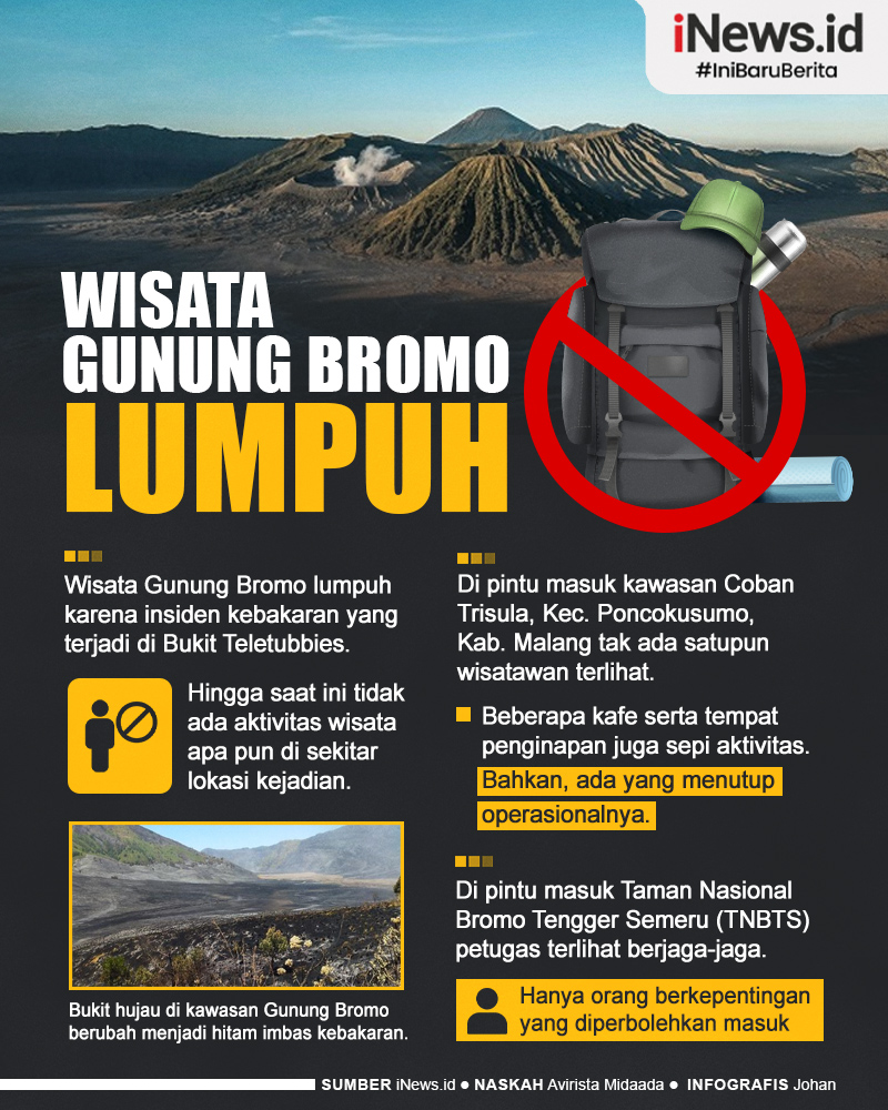 Infografis Dampak Kebakaran Lumpuhkan Parawisata Gunung Bromo