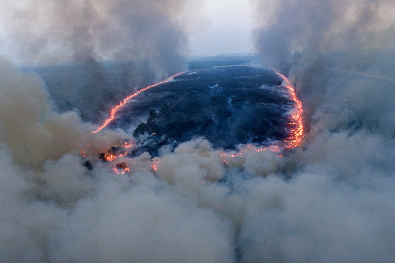 Bahaya, Jalan Tol Trans Sumatera Tak Terlihat akibat Asap Kebakaran Lahan - Bagian 3