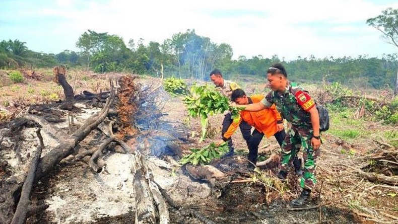 Karhutla di Rohul Dipadamkan Tim Gabungan, Diduga Sengaja Dibakar