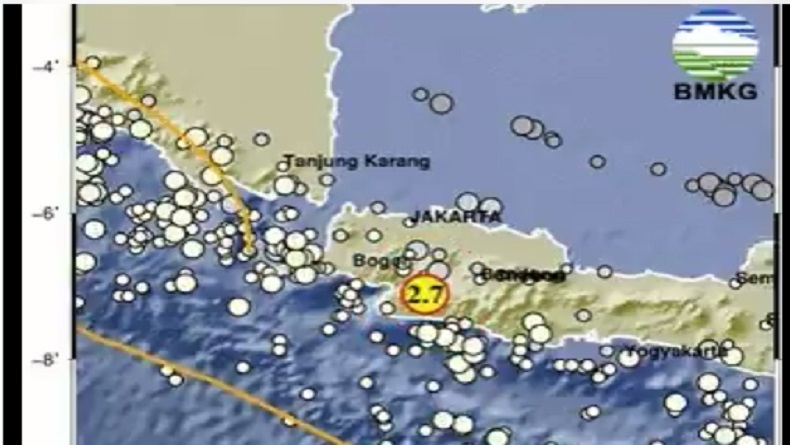 Gempa Hari Ini M2,7 Guncang Kota Sukabumi, Kedalaman 11 Km