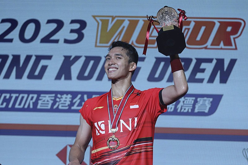 Ekspresi Jonatan Christie Juara Hong Kong Open 2023, Kenta Nishimoto Kedua - Bagian 4