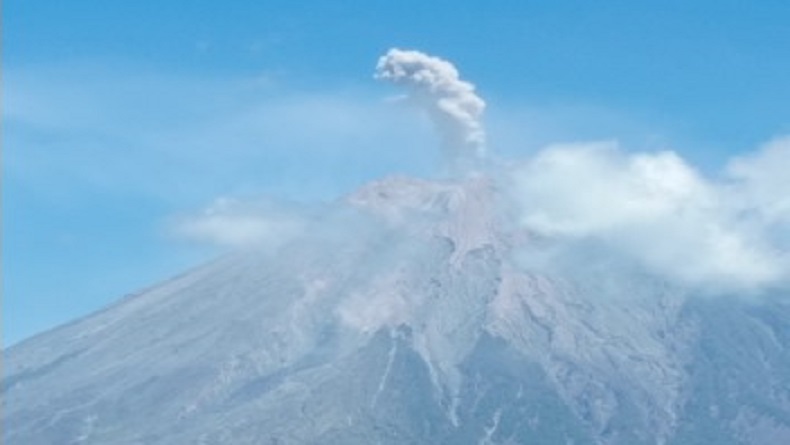 Gunung Semeru Erupsi, Kolom Abu Setinggi 700 Meter di Atas Puncak