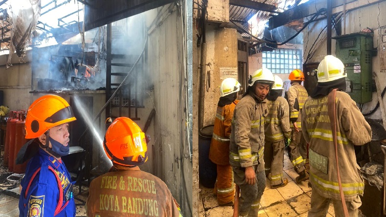 RM Ayam Goreng Ny Suharti Bandung Terbakar gegara Gas Meledak, 10 Orang Terluka