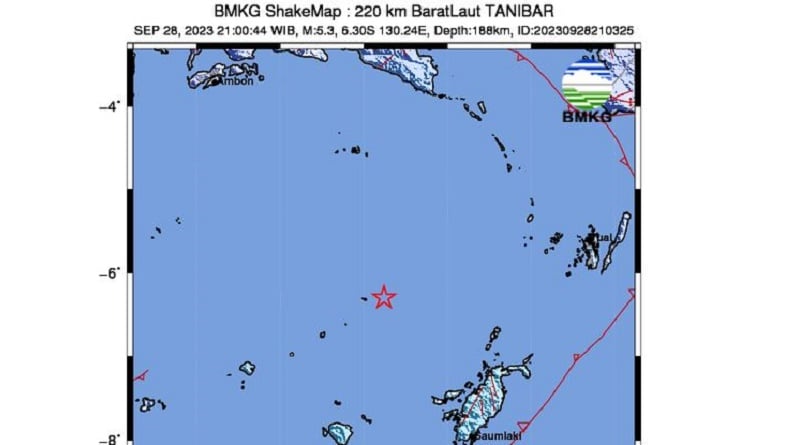 Gempa Terkini Magnitudo 5 3 Guncang Tanimbar Maluku