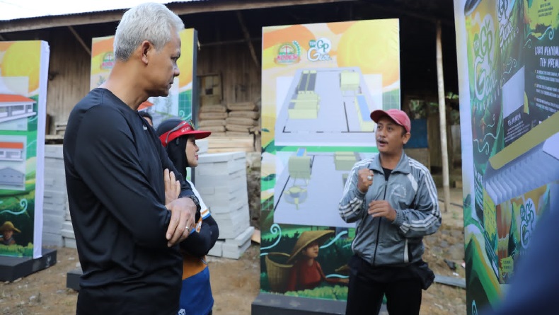 Bangun Pabrik Teh GP, Cara Ganjar Berdayakan Warga Kaki Gunung Gede Pangrango Cianjur