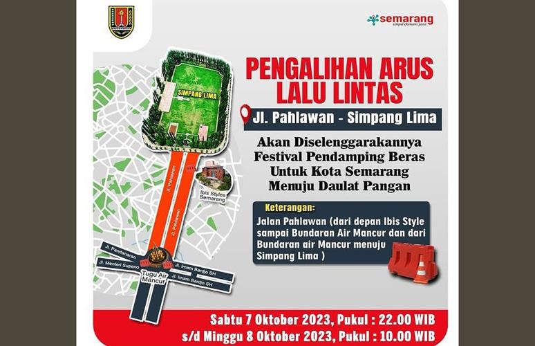  Festival Pendamping Beras di Semarang, Berikut Pengalihan Arus Lalu Lintas