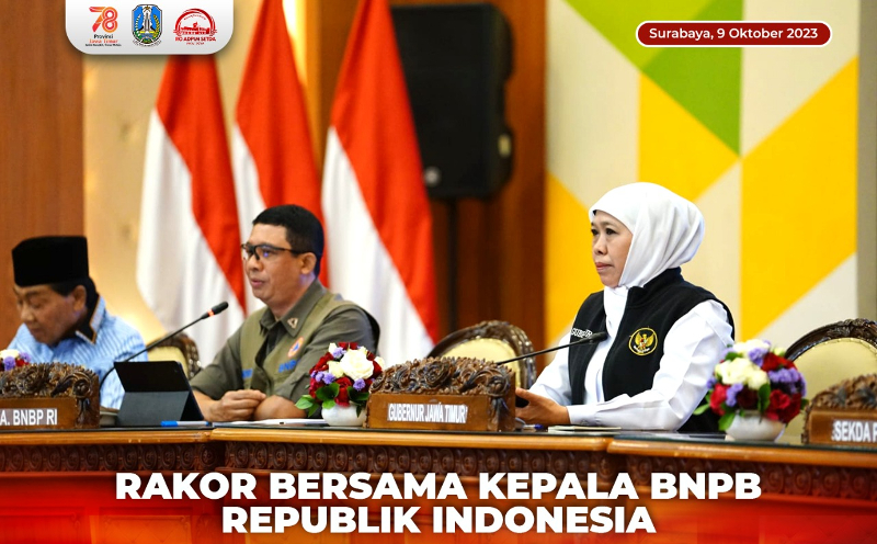 Gubernur Jatim Rakor bersama Kepala BNPB, Tegaskan Pentingnya Mitigasi Bencana