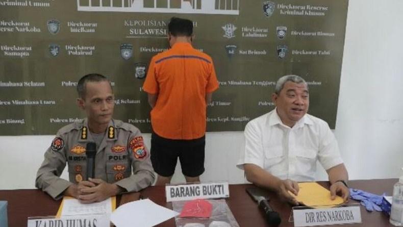 Pengedar Narkoba di Minahasa Utara Ditangkap, Sabu 40,18 Gram Disita